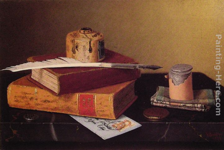 The Banker's Table painting - William Michael Harnett The Banker's Table art painting